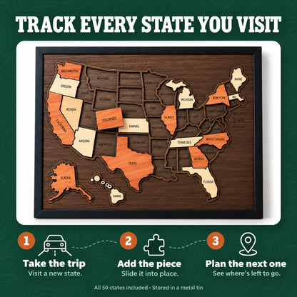 MapSake™ Wooden USA Map Puzzle